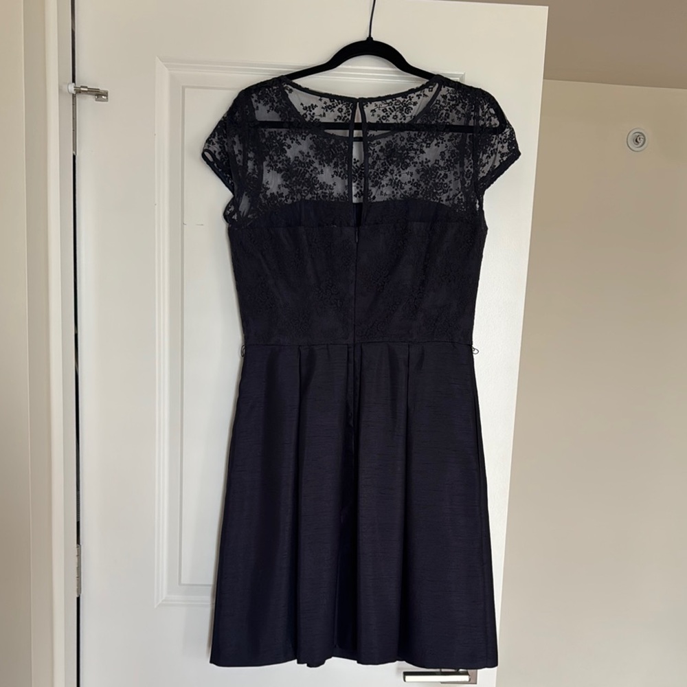 Navy Blue Floral Detailed Dress - Picture 6 of 8